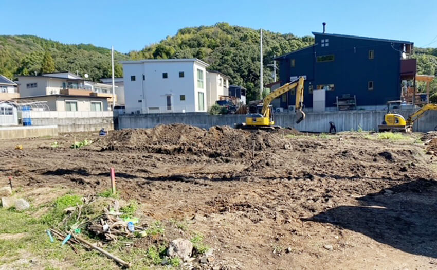 畑だった土地を駐車場に